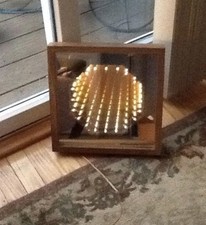 Infinity Mirror Turneradler Lighting Octagon Vintage 70s Wall Decor Oak Frame