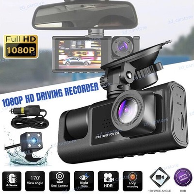 Dash Cam Dual Lens HD 1080P Car DVR Video Recorder G-Sensor Front Inside Camera