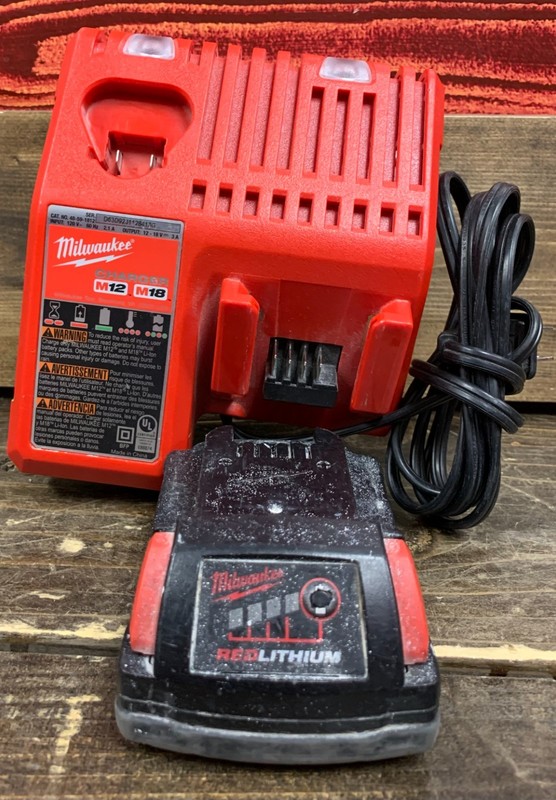 Milwaukee M12/M18 Charger (48-59-1812) & 2.0 Ah Battery (48-11-1820)