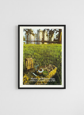   Vintage Whiskey Flake Tobacco Advertisement Poster - 1970s Style - 24x32''