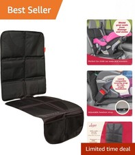 Durable Black Car Seat Protector for Kids - Thick Padding  Easy Installation