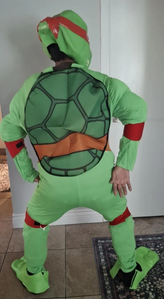 Adult Raphael Overhead Latex Mask Teenage Mutant Ninja Turtles Costume - Image 4 of 4