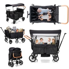 Wagon Stroller for 4 Kids Lightweight Folding Baby stroller  with 5-Point Harne