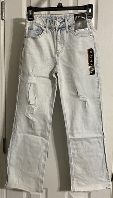Art Class Girl's Sz 10 High Rise Baggy Relaxed Hip Straight Leg Jeans Light Wash