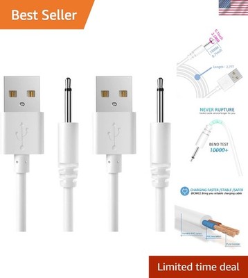 2-Pack USB DC Charging Cord 2.7Ft - Fast, Reliable Charger for All Gadgets
