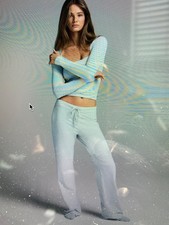 Skims Cotton Jersey Straight Leg Pant in Zen Blue, Size X-Small