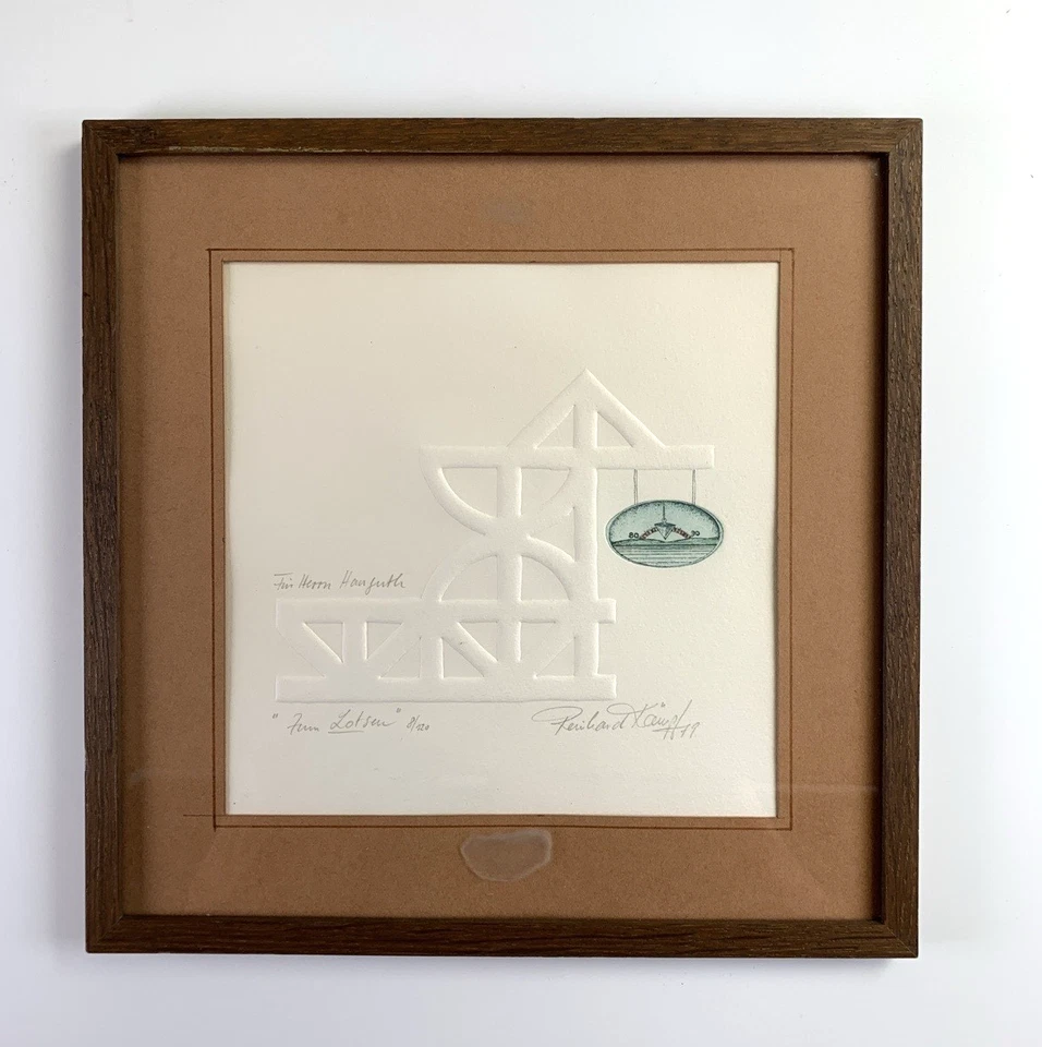 Reinhard Kämpf Original Radierung Blindprägung Zum Lotsen Signiert 1979 Schrag - Bild 1 von 4