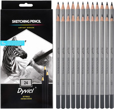 Professional Drawing Sketching Pencil Set - 24 Pieces Drawing Pencils 14B, 12B,