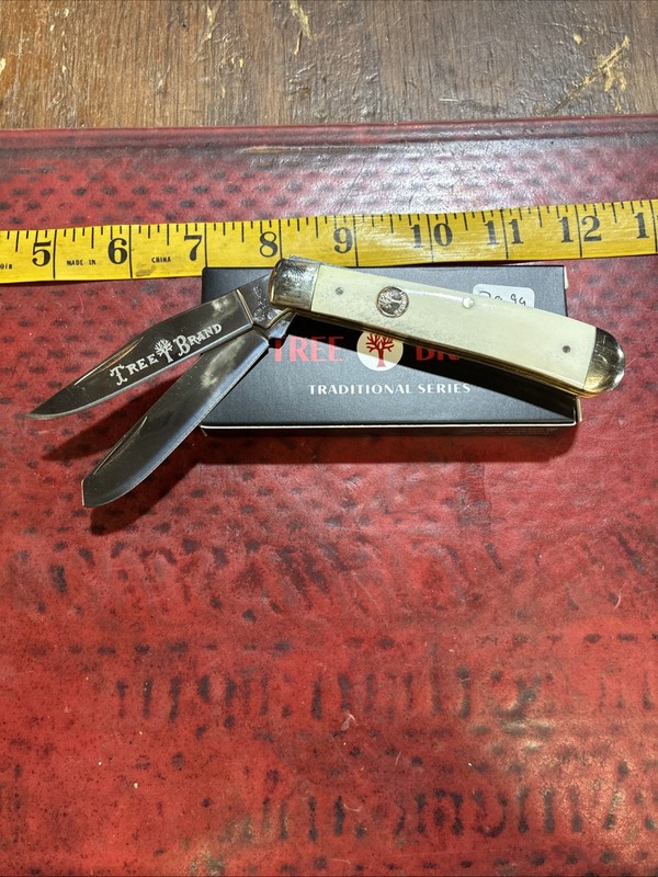 BOKER® Treebrand Trapper Smooth White Bone Classic Pocket Knife D2 Slipjoint EDC