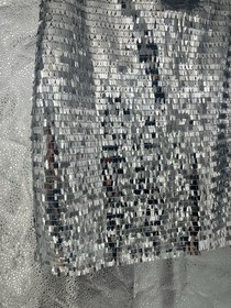 NUON Silver Sequin Metallic Cocktail Night Out Mini Skirt Size 28 Small US