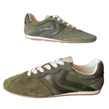 Steve Madden Abbi Womens Sneakers Olive Multi Green Suede Retro Jogger 8.5 NEW