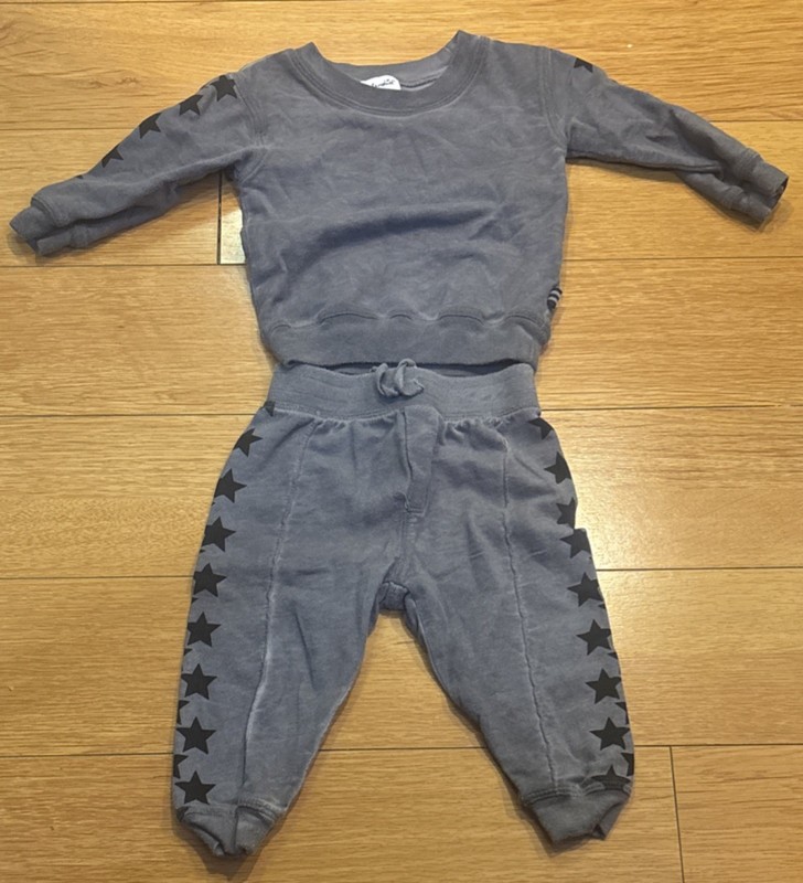 Splendid Baby Jogger Gray Stars Ser 3-6 Months Elastic Waist Pockets