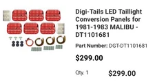 Digi tails Malibu Chevy Brand New