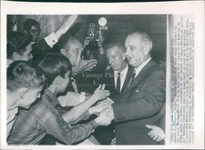 1964 Salt Lake City Lyndon B Johnson David Mckay Handshake Wirephoto 7x9