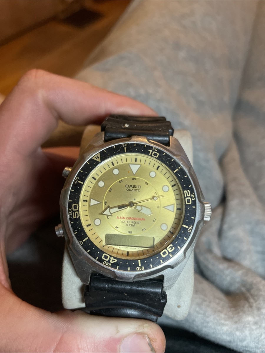 Casio 358 Amw-320c WR 100m Quartz Analog Digital Men's Watch Ship