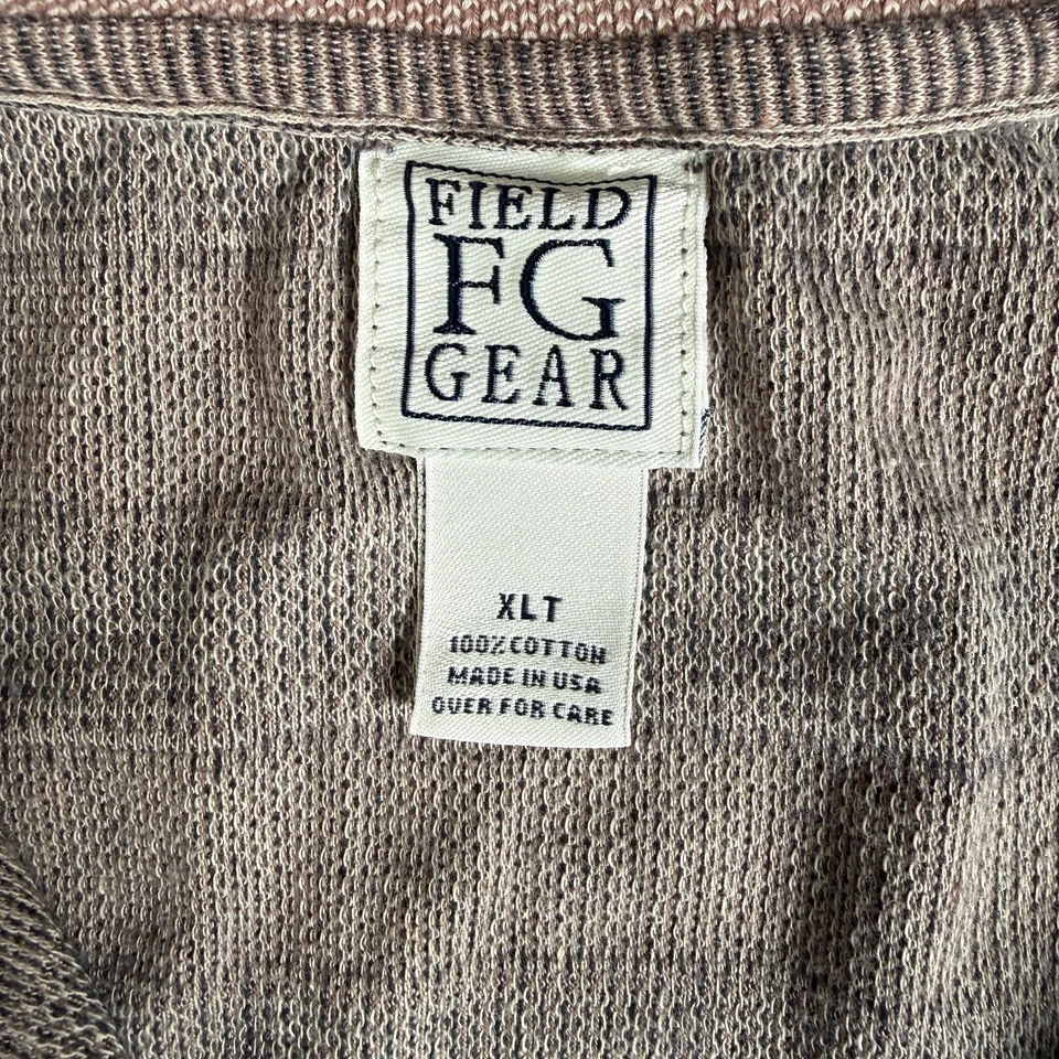 Винтажный поле Gear гольф мужской Polo 1/4 молнии короткие рукава коричневый XLT сделано в США - Изображение 3 из 4