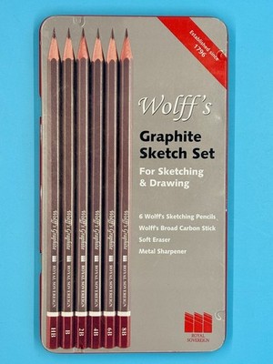 Wolff s Graphite Sketch Pencils Set of 6   NEW