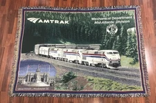AMTRAK Railroad Throw Blanket 2008 Mechanical Department Safety Award HTF NEW