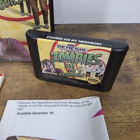 Zombies Ate My Neighbors Sega Genesis CIB Complete w Poster and Manual!