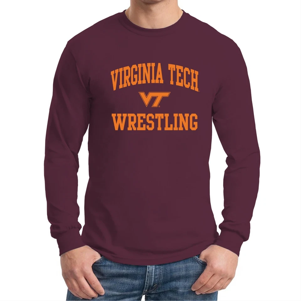 Virginia Tech Arch Logo Wrestling Long Sleeve - Maroon - Image 3 of 4