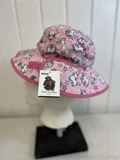 Banz Baby/Two Yrs Adjustable Sun Hat Pink Unicorn/Kitten/Cupcake NWT UPF 50+