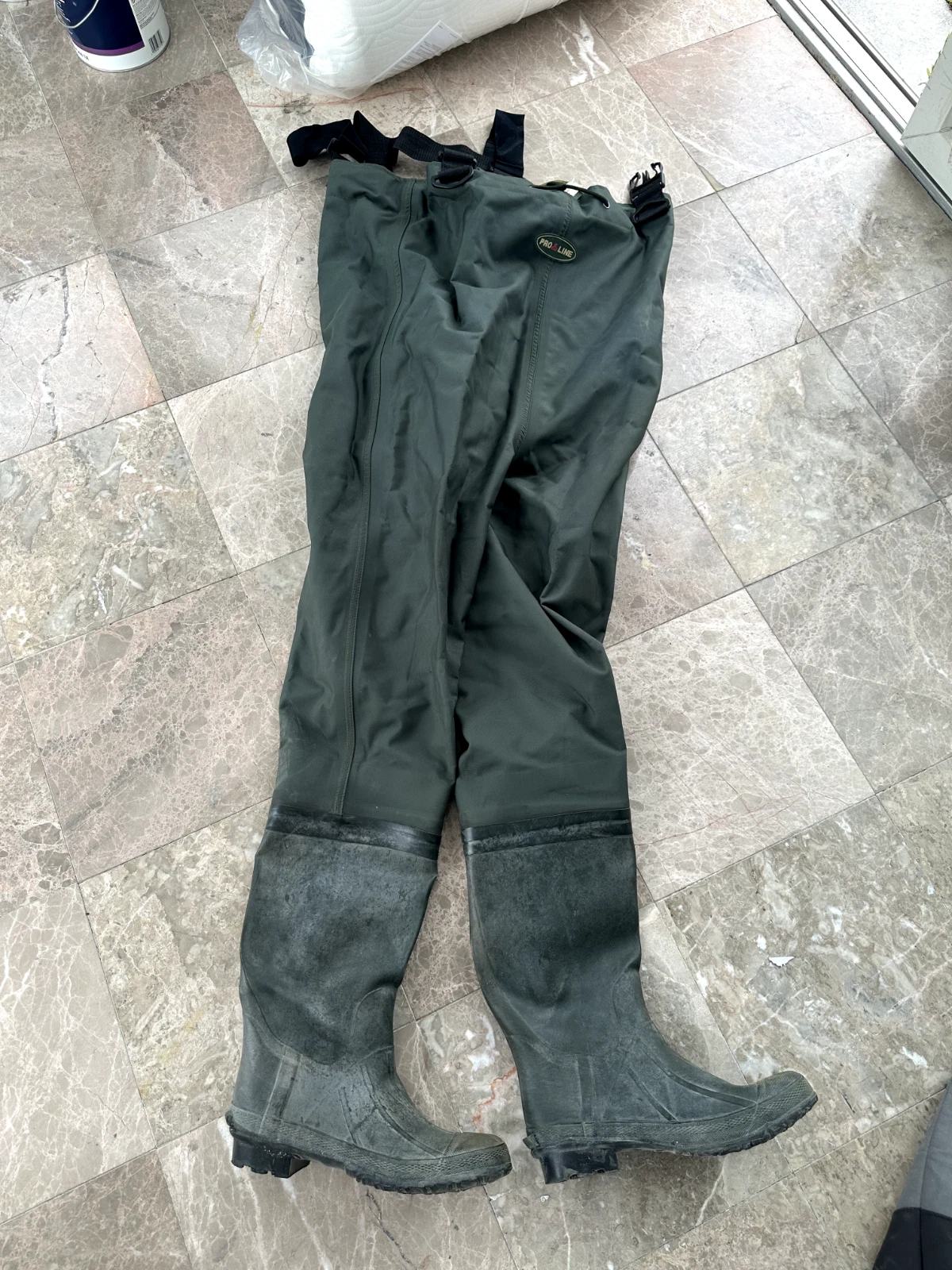 ProLine Dark Green Boot-Foot Waders, little used, great condition