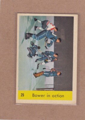 1959-60 PARKHURST HOCKEY JOHNNY BOWER IN ACTION #25 EX *A32547