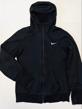 Nike Therma-Fit Black Full Zip Hoodie Sweatshirt Women  s Size S Swoosh EUC
