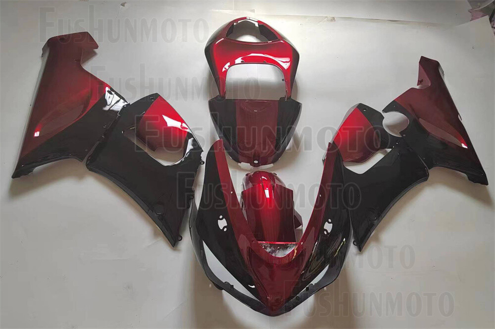 ボディキットパーツ ブラック・レッドトリム Pearl Red Black Injection Body Kit Fairing Fit for 2005-2006