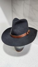 MENS RARE AKUBRA BLUE MONTANA  (COWBOY STYLE) PURE FUR FELT HAT SZ 55CM