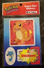 SEALED Vintage POKEMON SUPER SIZE STICKERS "Charmander"  Group-1999