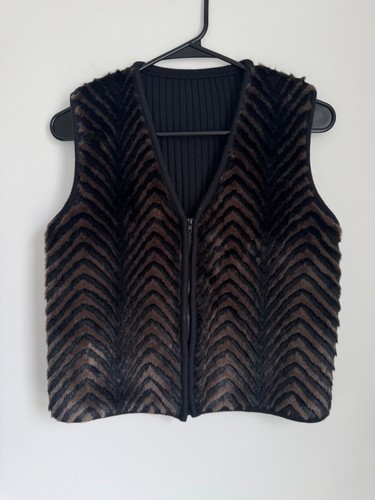 vtg Nina Leonard Wool Blend Dress and Vest Faux Fur Size Small - Picture 3 of 10