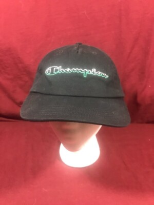 Champion Men's Black With White Green Logo Adjustable
