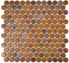 Kupfermosaik Mosaikfliese Knopfmosaik kupfer braun 49-1506_b | 1 Mosaikplatte