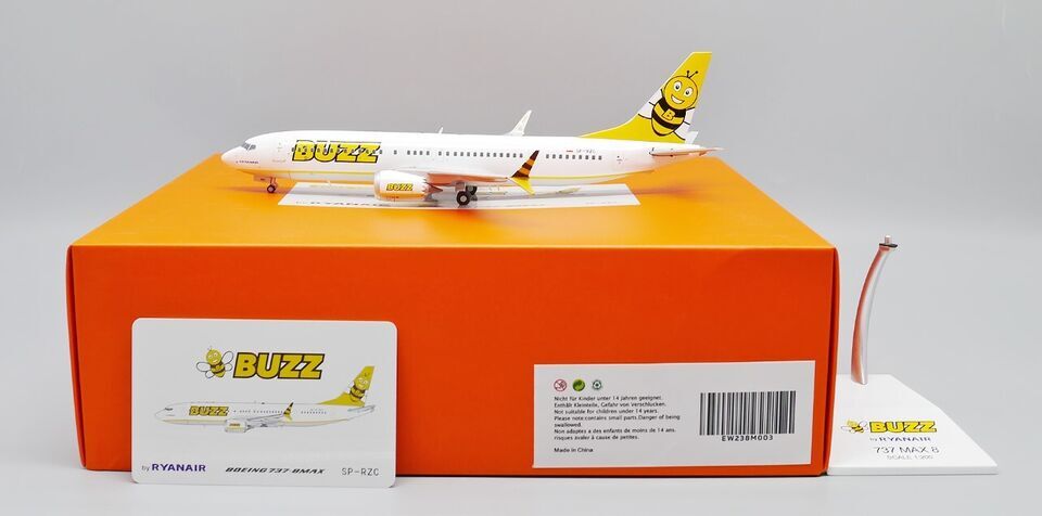 航空機・ヘリコプター B-Models 1:200 BUZZ B737-8MAX SP-RZH J Fox Models JF-737-8M-008 Boeing 737 Max 8 Buzz SP-RZG