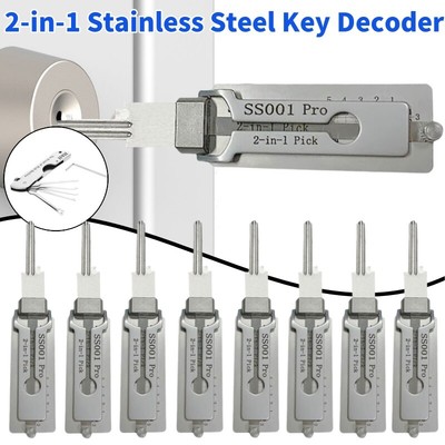 Stainless Steel Key Decoder Hook & O-Ring Pick Tool Set for Lock Repair