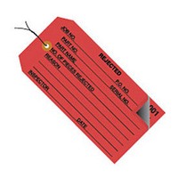 5 Wired 0-499 Rejected 4-3/4 X 2-3/8, 500 Pack, Red 5 Wired 0-499 Rejected 4-3/4 X 2-3/8, 500 Pack, Red