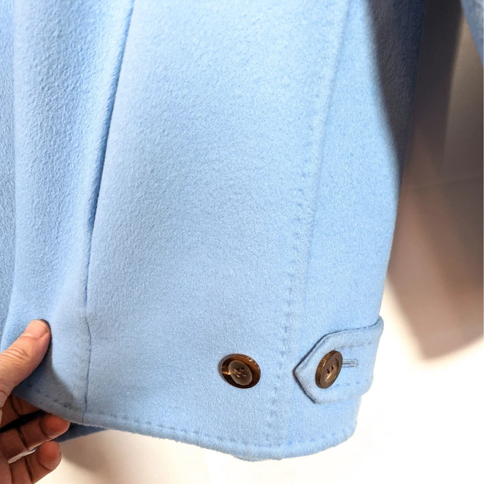 Womens Carlisle Felted ANGORA Rabbit Fur & Wool Car Coat Jacket Sz 14 Light Blue - Image 4 of 4