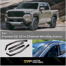 Window Vent Visors Rain Bug Deflectors In-Channel Fits 2022-2025 Nissan Frontier