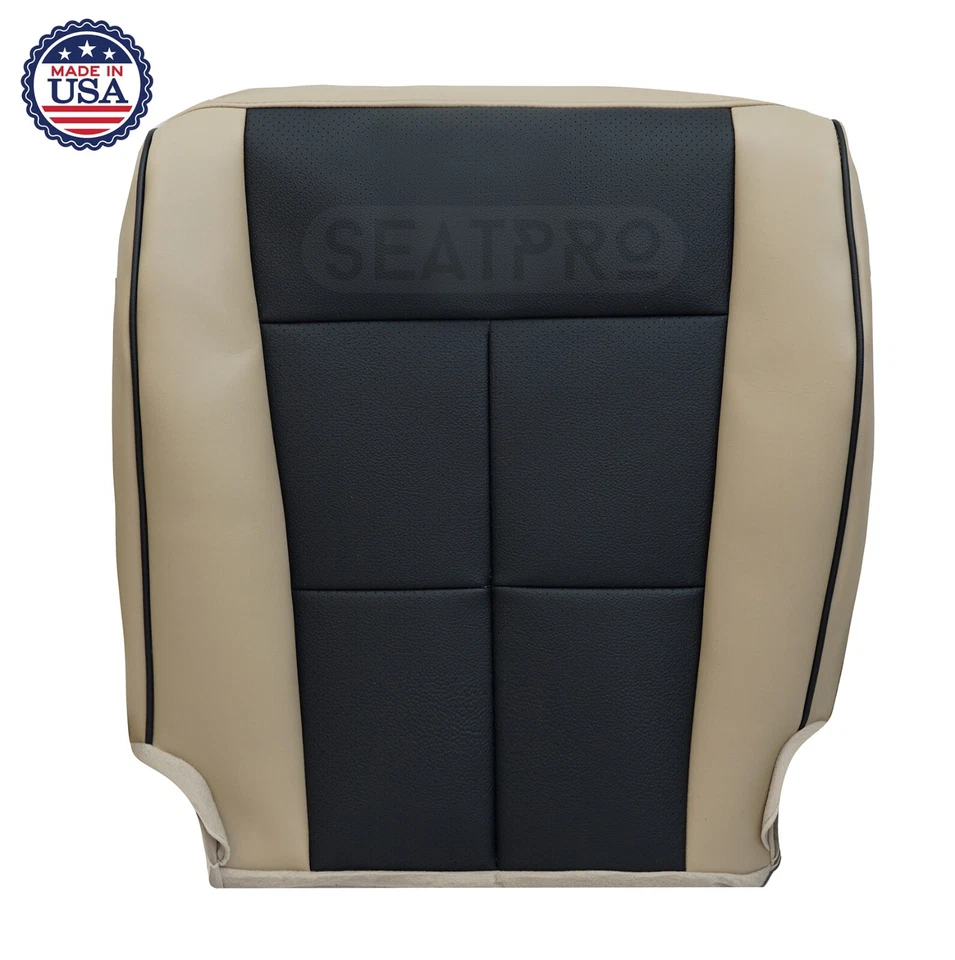 Fundas de asiento inferiores cuero perforado tostado/negro para Lincoln Navigator 2008, 2009 Foto 3 de 4