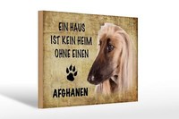 Holzschild Spruch 30X20 Cm Afghanen Hund Ohne Kein Heim Deko Schild Wooden Sign