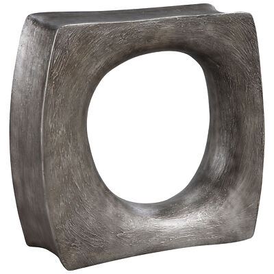 Modern Art Sculpture Accent Table Open Circle Bullseye Slim Abstract Industrial