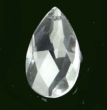 38mm Clear Glass Quartz Faceted Teardrop Pendant Bead