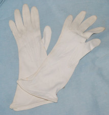 Vintage Van Raalte Amersuede gloves White 9.5" Women's Gloves Size 6 Free Ship