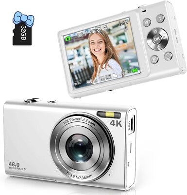 Digital Camera 4K Auto Focus Vlogging Camera 48MP 16X Digital Zoom Digital Cam
