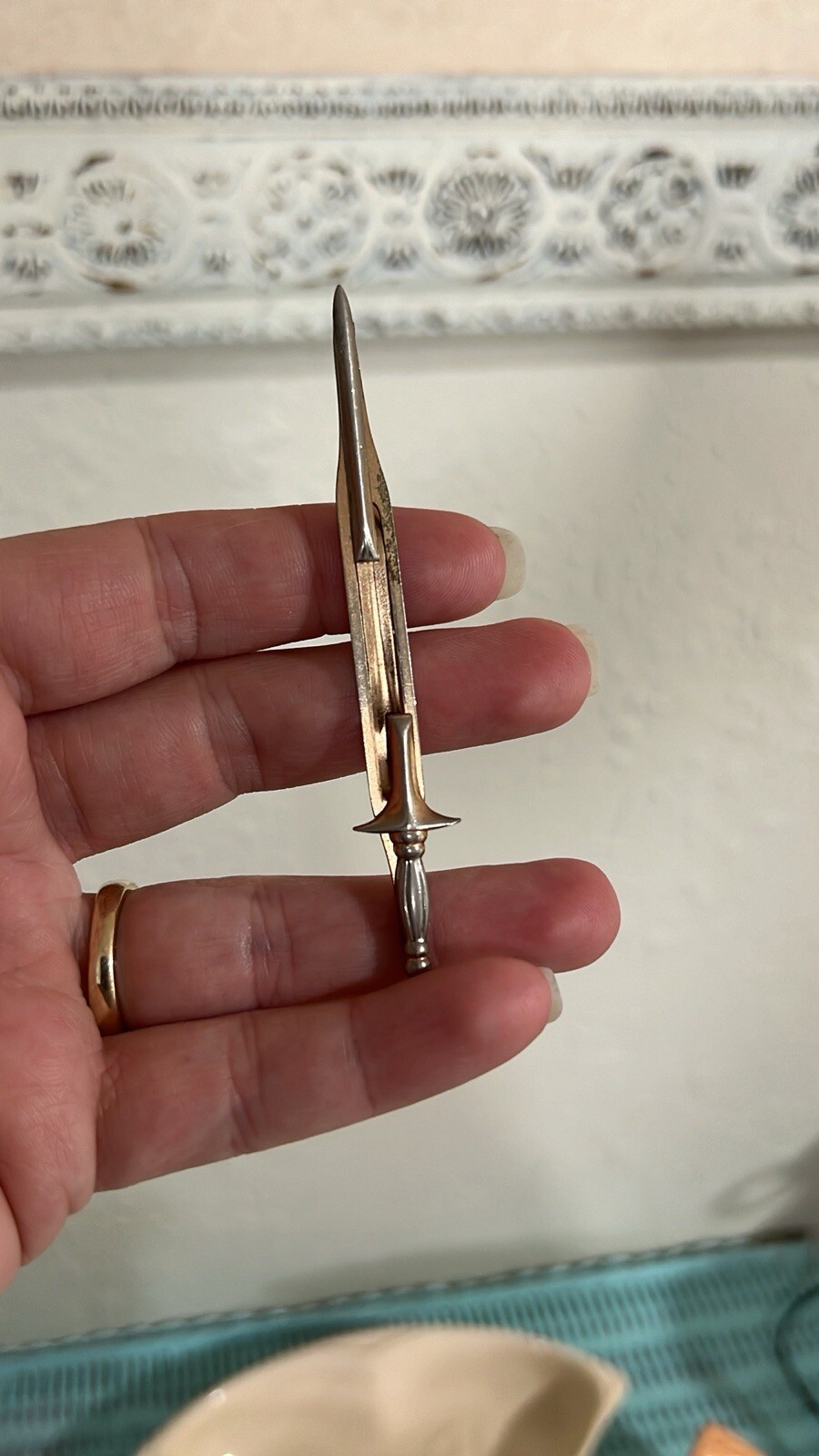 Vintage Swank Gold Tone Sword Blade Tie Bar Stylish Jewelry Accessory