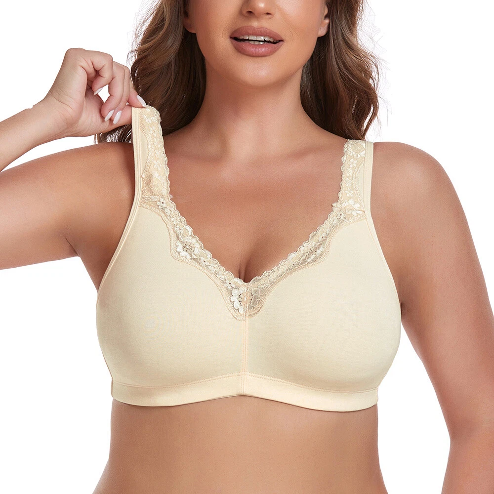 UK Women's Minimiser Wireless Cotton Non Padded Full Cup Plus Size Comfort  Bra