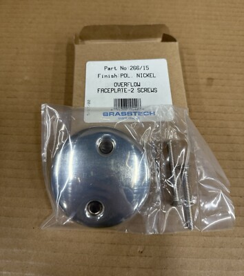 Brasstech 266 - 2 Hole Overflow Faceplate - Polished Nickel