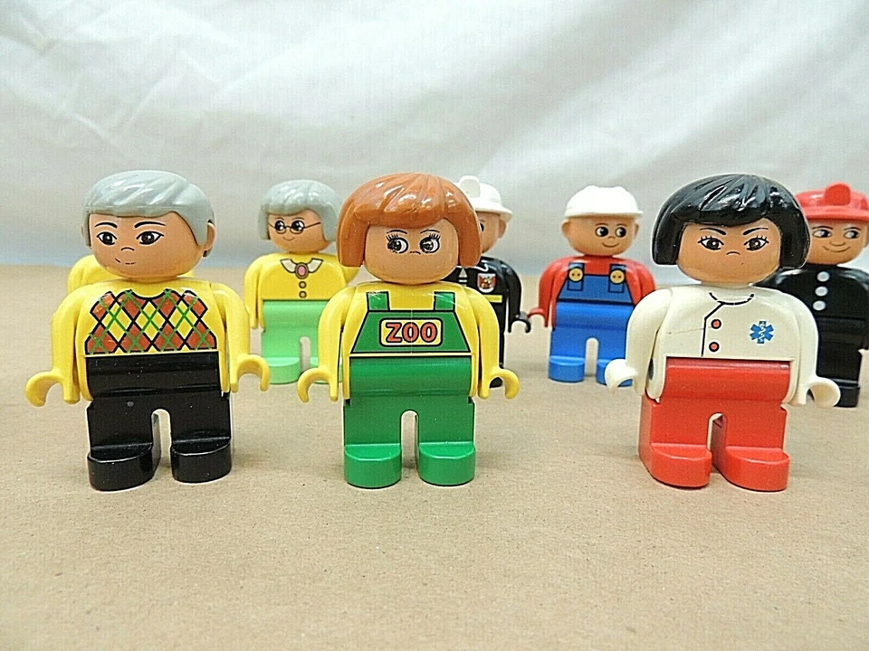 LEGO DUPLO PERSONAS, FIGURAS, ANIMALES, 2-1/4", LOTE DE 14 CUIDADORES DE ZOOLÓGICOS, BOMBEROS, POLICÍA Foto 3 de 4
