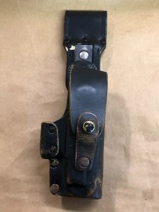 Vintage AKAH Black Leather German Police P6/P225 Drop Down Swivel Holster RH